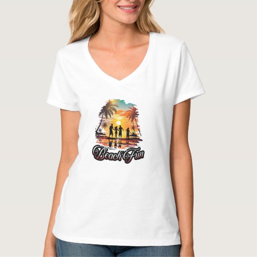 T-Shirt à encolure en V (Devant)