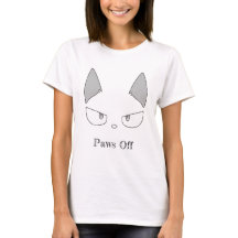 T-Shirt À Face De Chat Grumpy - ‘Paws Off’