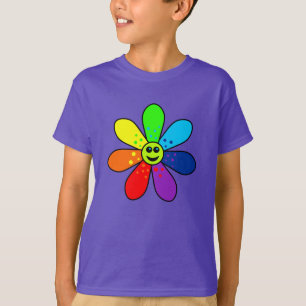 T-shirt à fleurs arc-en-ciel (enfant)