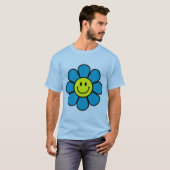 T-shirt à fleurs de base (bleu) (Devant entier)