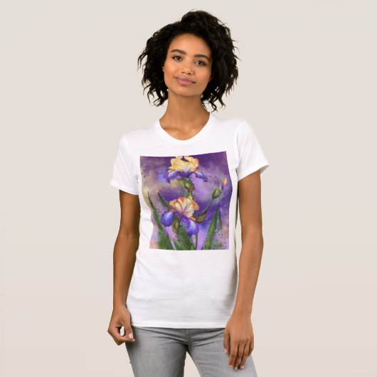 T-shirt à fleurs d'Irises (Devant entier)