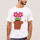 T-shirt à fleurs pointillées et papillon (Devant)