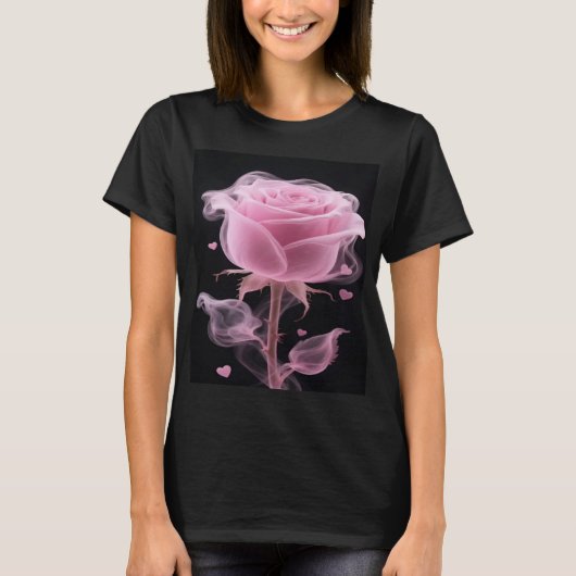 T-shirt à fleurs rose pour filles (Devant)