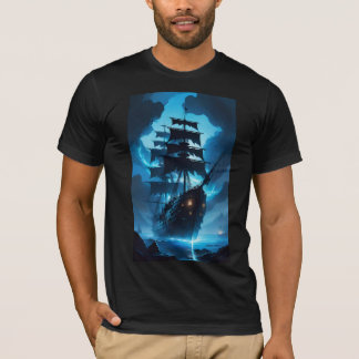 T-shirt a ghost ship, a pirate ship, a foggy ship, the Fly