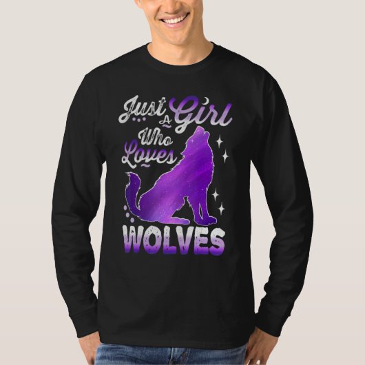 T-shirt a girl who loves wolves 4 (Devant)