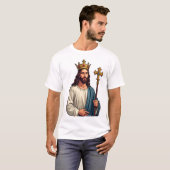T-shirt à gravure vintage Jésus Roi Éternel (Devant entier)