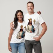 T-shirt à gravure vintage Jésus Roi Éternel (Unisexe)