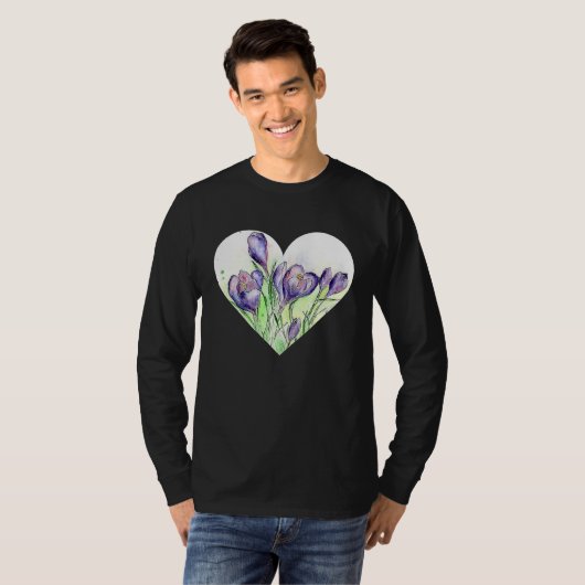 T-shirt A Heart for Spring  Crocus (Devant entier)