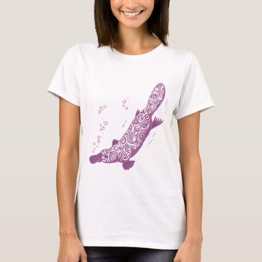 T-shirt à hued de Platypus mauve (Devant)