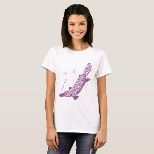 T-shirt à hued de Platypus mauve (Devant entier)