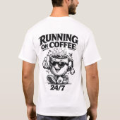 T-Shirt à Imprimé 'Running On Coffee 24/7' au Dos (Dos)