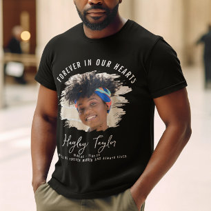 T-shirt À jamais dans nos cœurs Mémorial photo brossée