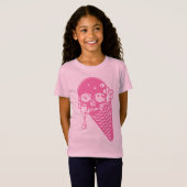 T-shirt à la crème glacée rose (Devant entier)