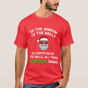 T-shirt À la fenêtre au mur jusqu'à ce que le Père Noël dé