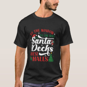 T-shirt À la fenêtre au mur jusqu'à Père Noël Decks
