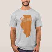 T-shirt à la forme de l'État de l'Illinois (Devant)