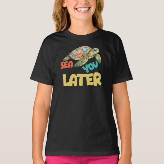T-shirt À la Mer Plus Tard Tortue (Devant)