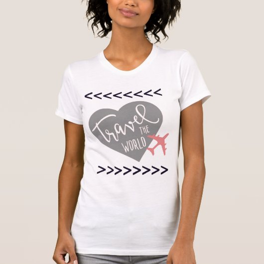 T-shirt À la mode, femmes, dames, tee-shirt de voyage. (Devant)