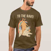 T-shirt À la Rave EDM Chat Chien Techno DJ Rave Party (Devant)