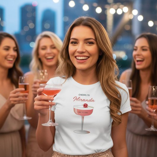 T-shirt À la santé de Name Bachelorette