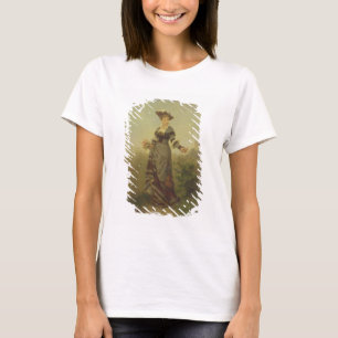 T-shirt A Lady picking flowers in a landscape (panel)