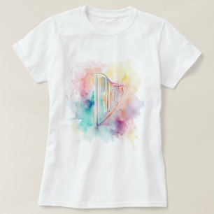 T-shirt à l'aquarelle de harpe