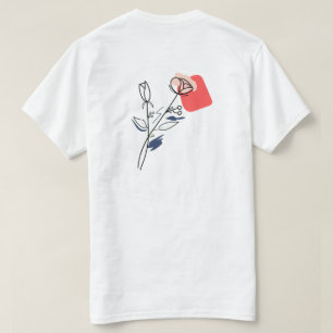 T-Shirt à l'art minimaliste floral