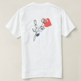 T-Shirt à l'art minimaliste floral