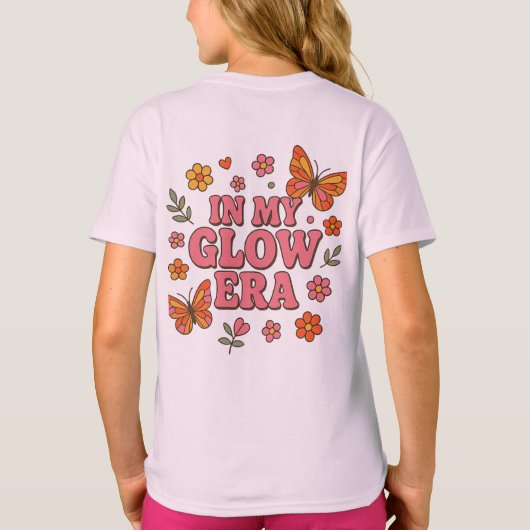 T-shirt à l'ère de lumière - Papillon rétro & Fleu (Dos)