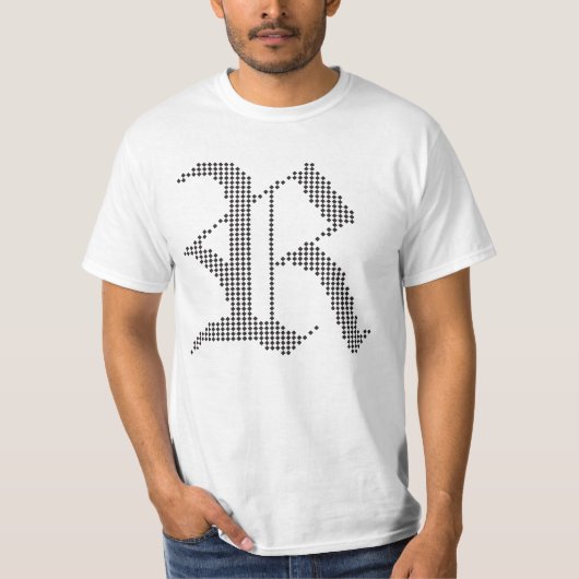 T-shirt à lettrage gothique R typographique (Devant)