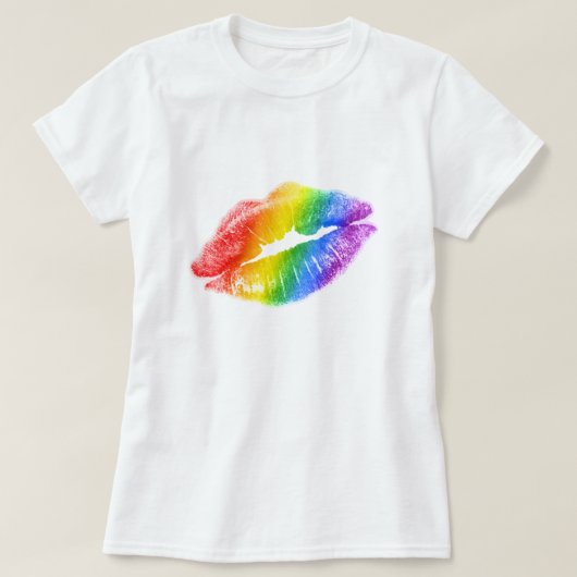T-shirt à lèvres arc-en-ciel (Design devant)