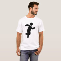 T-shirt à l'icône de personnage bâton minimaliste 