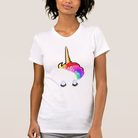 T-Shirt à licorne arc-en-ciel (Devant)
