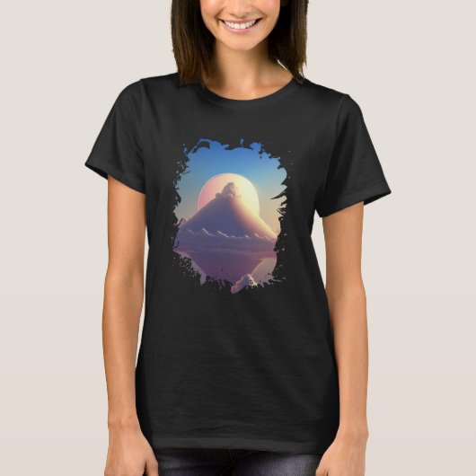 T-shirt A lonely mountain of candy cotton with clouds (Devant)