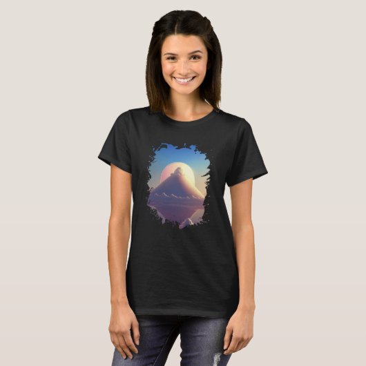 T-shirt A lonely mountain of candy cotton with clouds (Devant entier)
