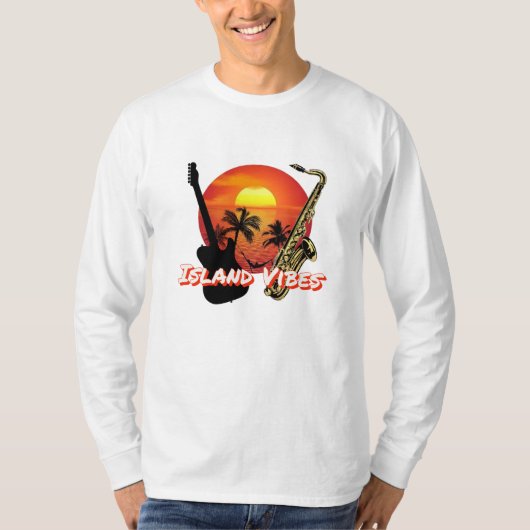 T-shirt à long feutre à base de vibes de l'île (Devant)