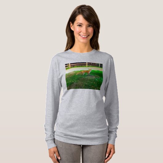 T-shirt à long feutre Renard Rouge (Devant entier)