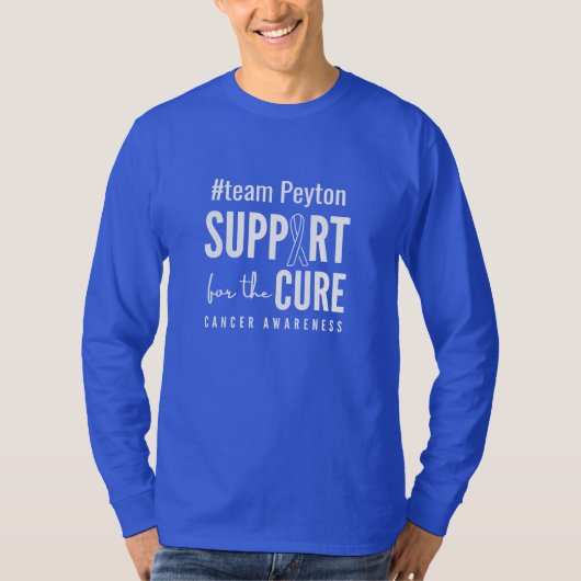 T-shirt à longue portée de conscience du cancer (Devant)