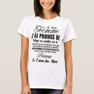 T-shirt à ma femme j'ai promis de partager ma nourriture