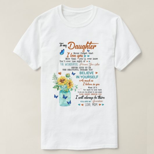T-shirt À ma fille jamais chemise (Design devant)