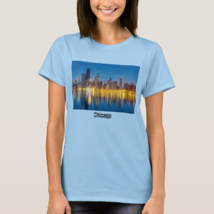 T-shirt à manches 3/4 de Chicago Dawn Cityscape