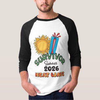T-shirt à manches 3/4 pour homme Vague de chaleur