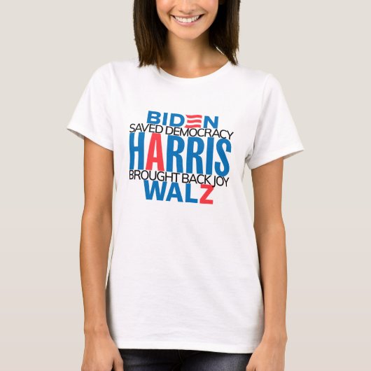 T-shirt à manches courtes pour femmes Harris/Walz (Devant)
