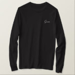 T-shirt À Manches Lomgues Brodée Groom Shirt<br><div class="desc">Groom manches longues La chemise est affichée en noir avec du texte brodé blanc. Customisez cette chemise ou achetez telle quelle.</div>