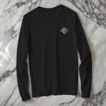 T-shirt À Manches Lomgues Brodée Typographie simple moderne à trois lettres<br><div class="desc">Moderne simple 3 lettres monogrammes sur le devant et la nuque.</div>