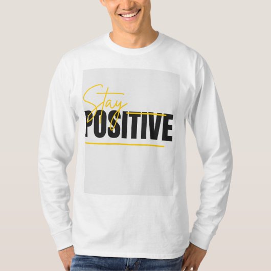 T-shirt à manches longues avec design restez posit (Devant)
