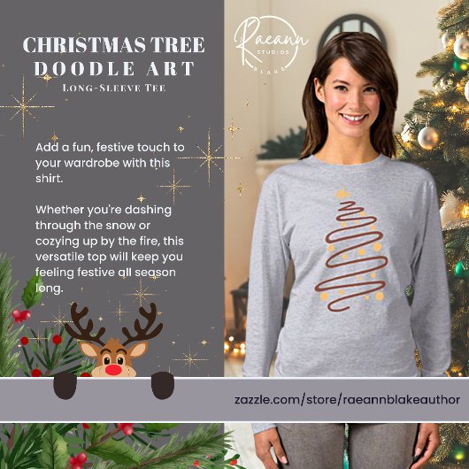 T-Shirt à manches longues avec dessin de sapin de