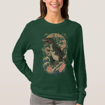 T-Shirt à manches longues avec dinosaure floral vi
