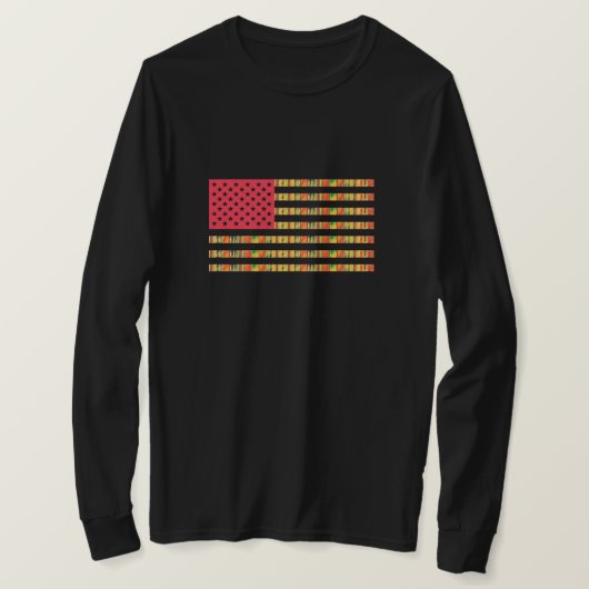 T-Shirt à manches longues avec drapeau afro-améric (Design devant)