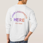 T-Shirt à manches longues avec logo et nom d'entre (Dos)